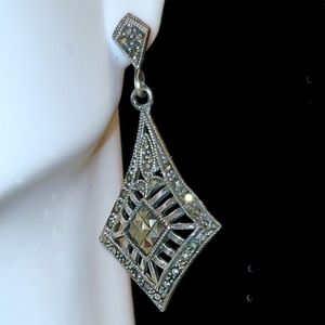 NEW Sterling Silver & Marcasite Dangle Earrings